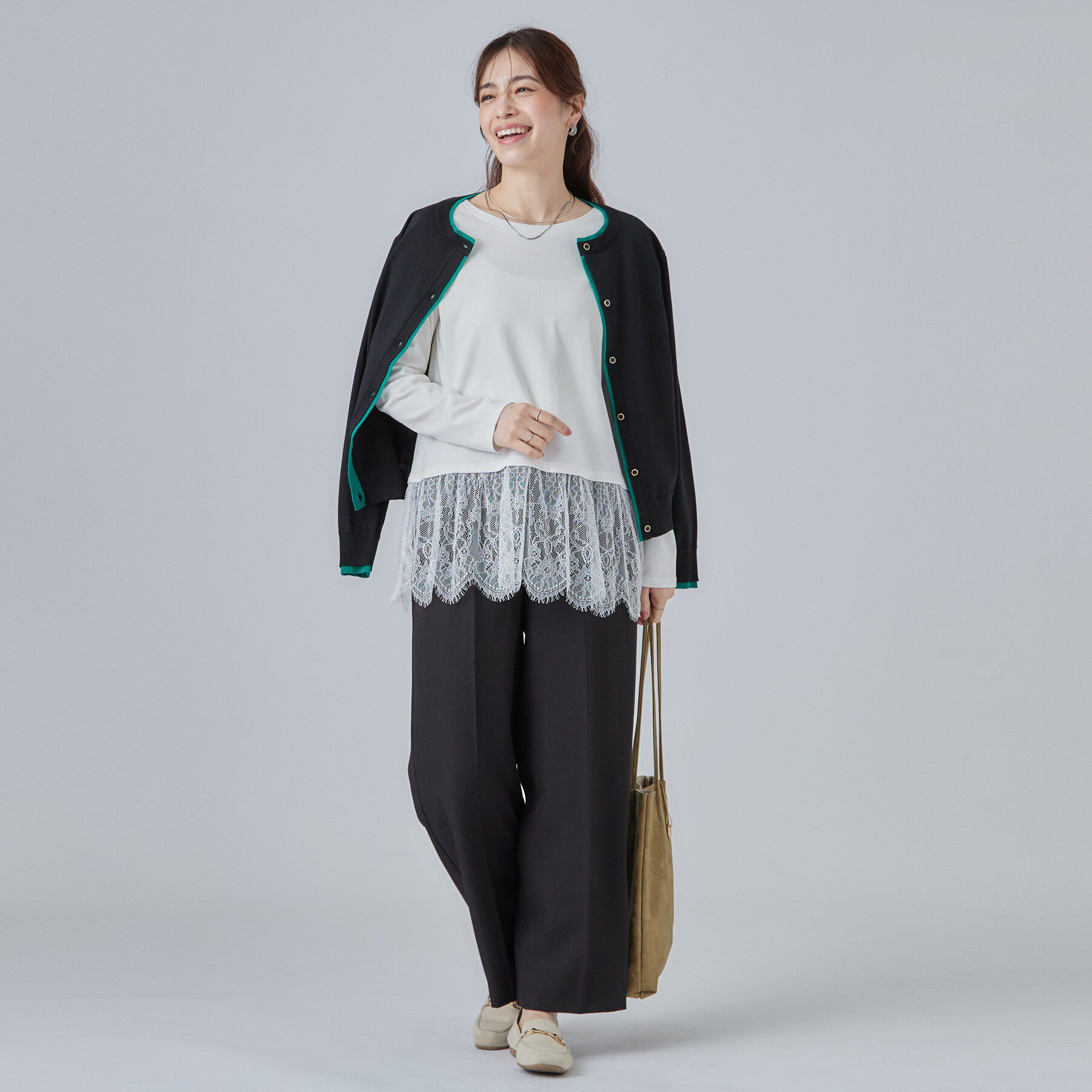 SHOO･LA･RUE「【洗濯機可/S-LL】着こなし広がる レイヤードアソートTシャツ」|Tシャツ・カットソー|
