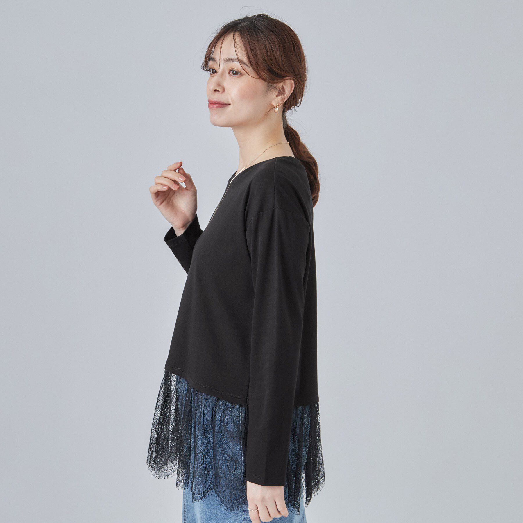 SHOO･LA･RUE「【洗濯機可/S-LL】着こなし広がる レイヤードアソートTシャツ」|Tシャツ・カットソー|