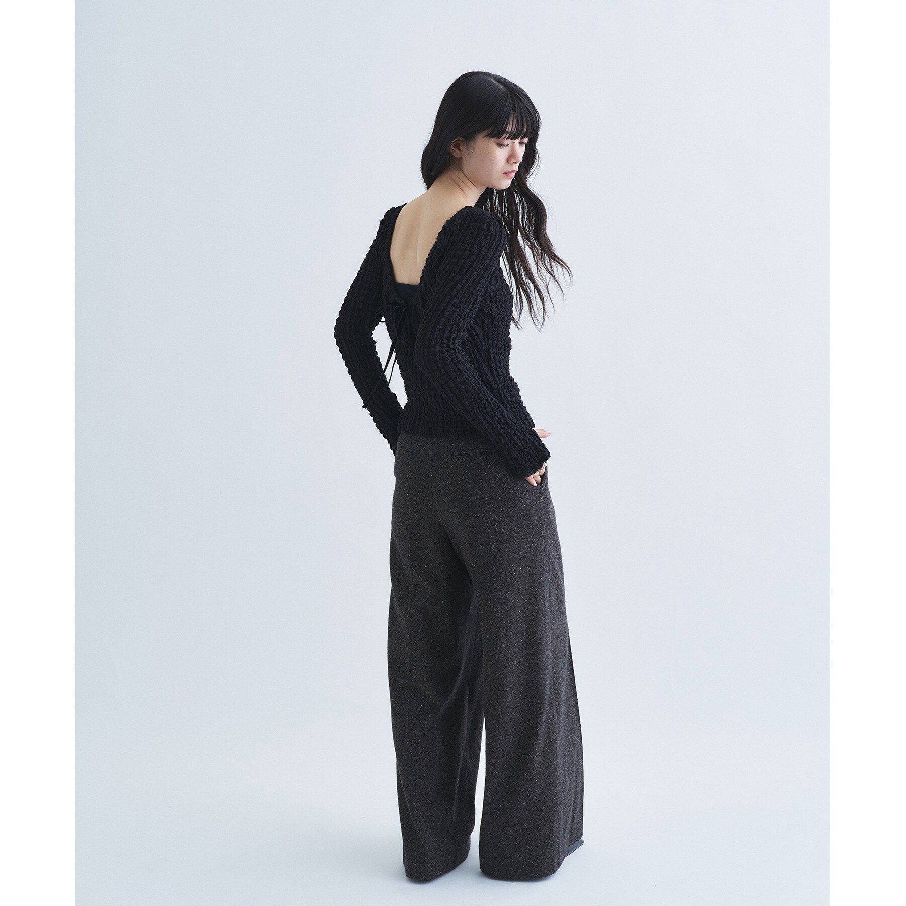 CODE A「crinkle ribbon 2way top」|Tシャツ・カットソー|