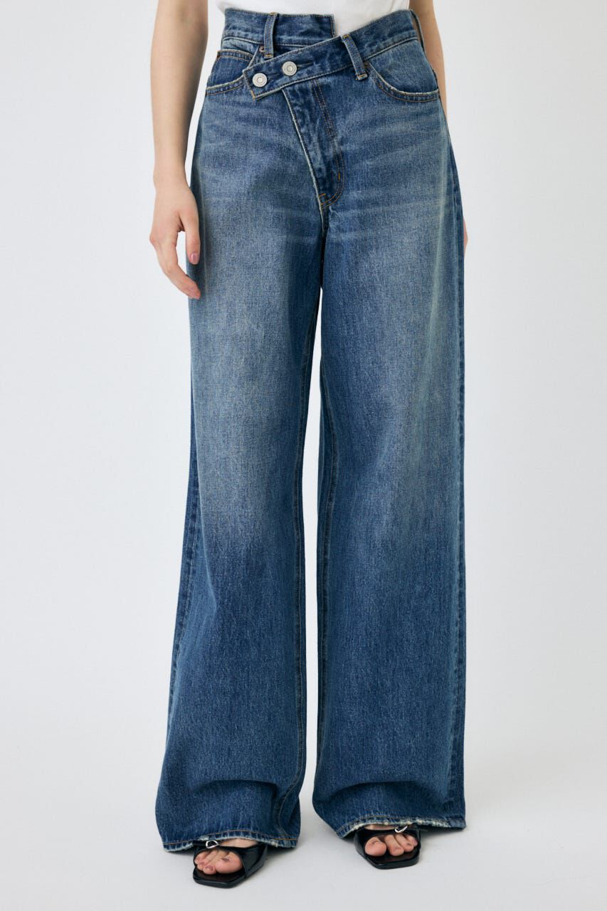 MOUSSY「CROSS WAIST WIDE STRAIGHT」|デニム|