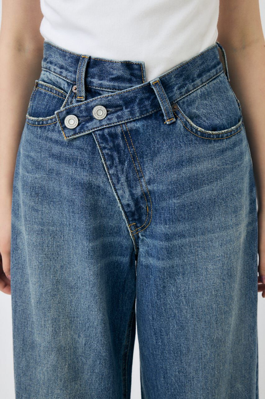 MOUSSY「CROSS WAIST WIDE STRAIGHT」|デニム|