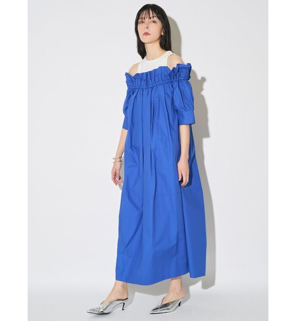 ELENDEEK「COCOON OFF-SHOULDER OP」|ワンピース|ブルー