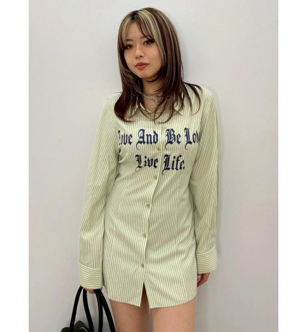 EVRIS「グラフィックプリントオーバーサイズシャツ」|シャツ・ブラウス|