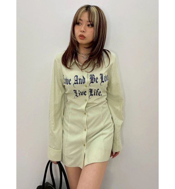 EVRIS「グラフィックプリントオーバーサイズシャツ」|シャツ・ブラウス|