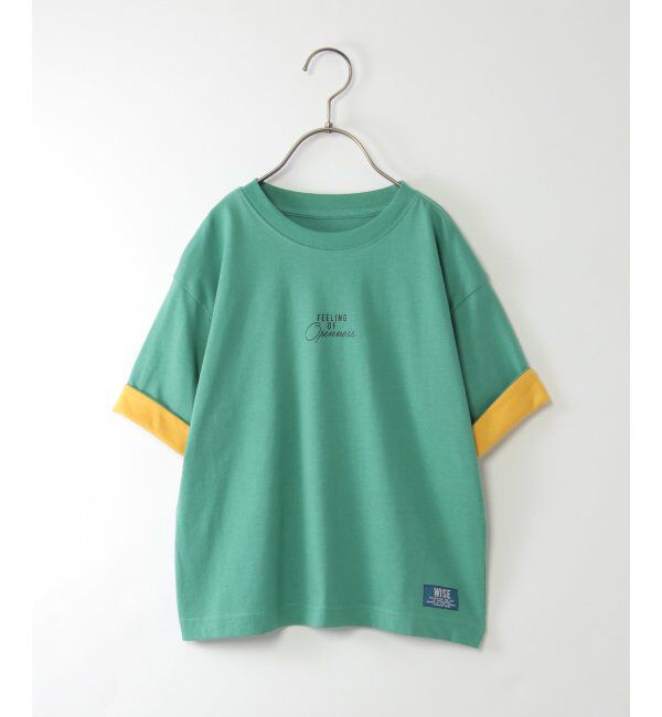 ikka kids「USAコットン 袖裏配色Tシャツ（120~160cm）」|Tシャツ・カットソー|