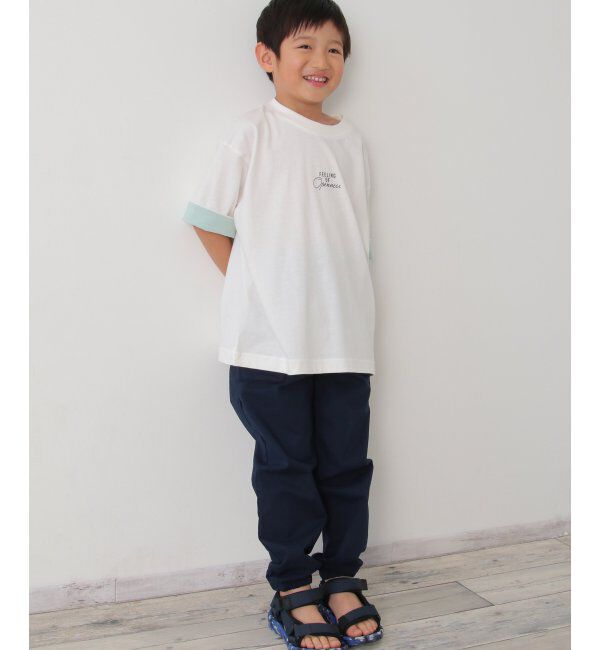 ikka kids「USAコットン 袖裏配色Tシャツ（120~160cm）」|Tシャツ・カットソー|