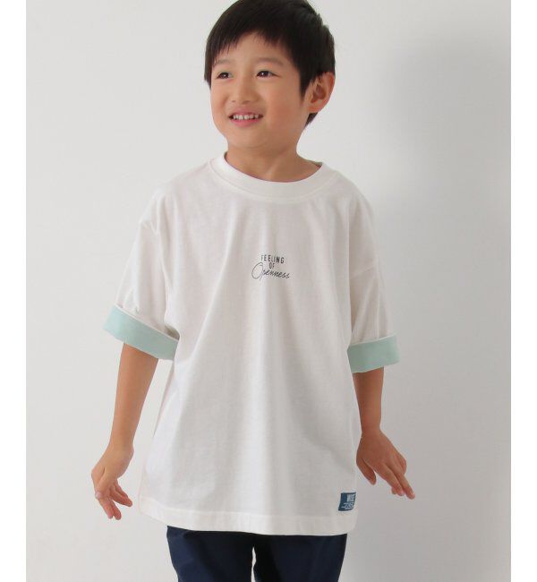 ikka kids「USAコットン 袖裏配色Tシャツ（120~160cm）」|Tシャツ・カットソー|