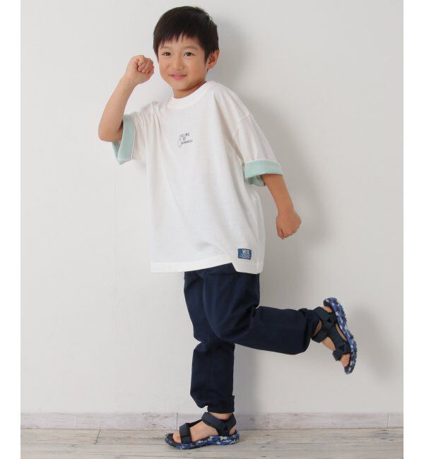 ikka kids「USAコットン 袖裏配色Tシャツ（120~160cm）」|Tシャツ・カットソー|