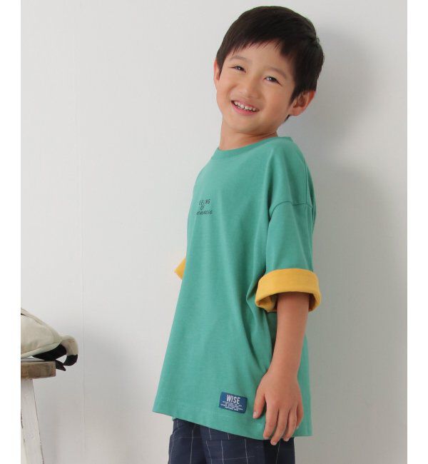 ikka kids「USAコットン 袖裏配色Tシャツ（120~160cm）」|Tシャツ・カットソー|
