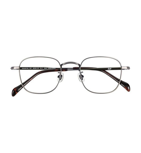  「Zoff｜四角 メガネ｜メタルフレーム 伊達・度付き｜FASHION AUTUMN レンズ交換券付」|メガネ|