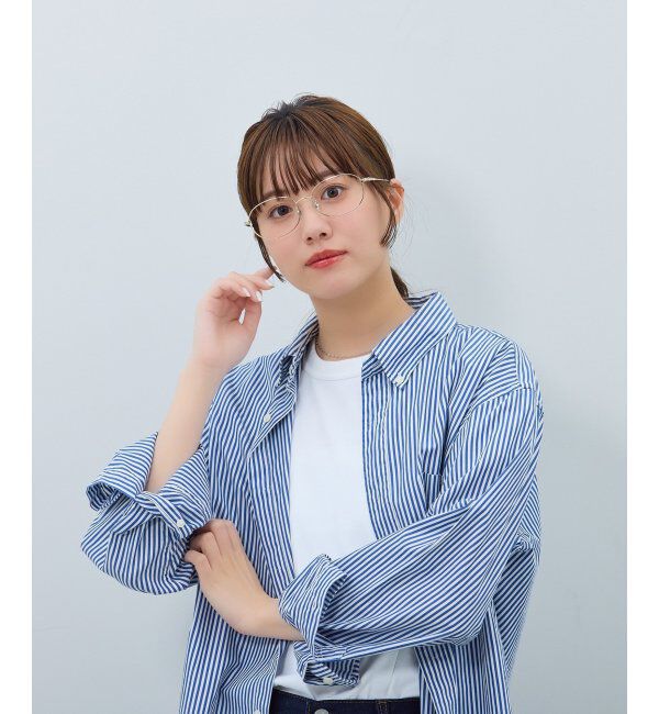  「オーバル型 メガネ | メタルフレーム ゴールド シルバー 伊達メガネ ユニセックス TRAD レンズ交換券付」|メガネ|ゴールド