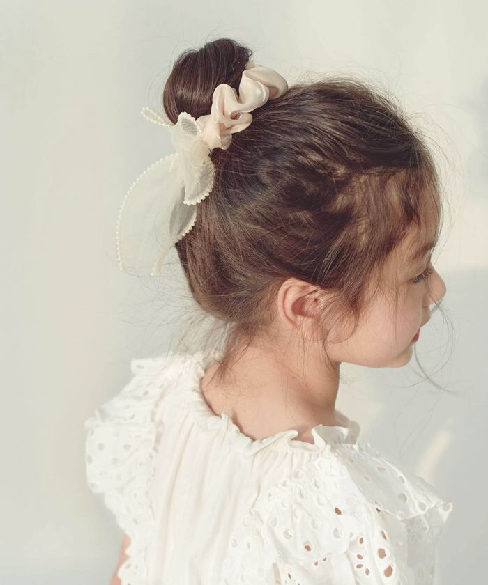 BACKYARD FAMILY「シュシュ 子供 リボン 大きめ パール 通販 ヘアゴム 髪飾り 子ども こども キッズ 女の子」|ヘアゴム・シュシュ|