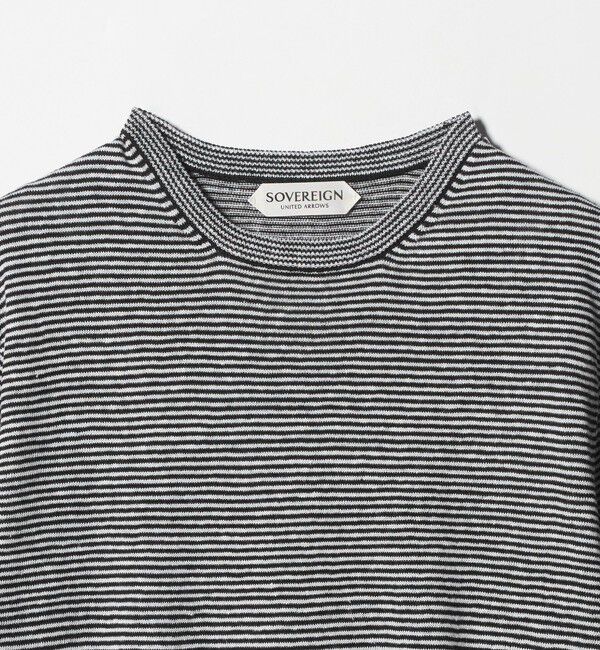 UNITED ARROWS「＜SOVEREIGN＞リネン ボーダー ニットTシャツ」|Tシャツ・カットソー|
