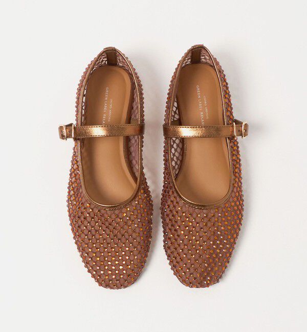 UNITED ARROWS green label relaxing「ビジューストラップ フラットシューズ」|ローファー|MD.BROWN