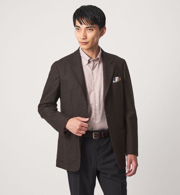 UNITED ARROWS green label relaxing「GUABELLO ネップ ドビー 2B RG ジャケット」|テーラードジャケット|DK.BROWN