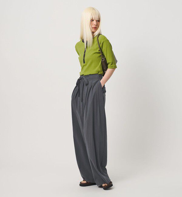 BEAUTY&YOUTH UNITED ARROWS「セルロースブレンド  ベルトループ ワイドパンツ ウォッシャブル」|その他|DK.GRAY