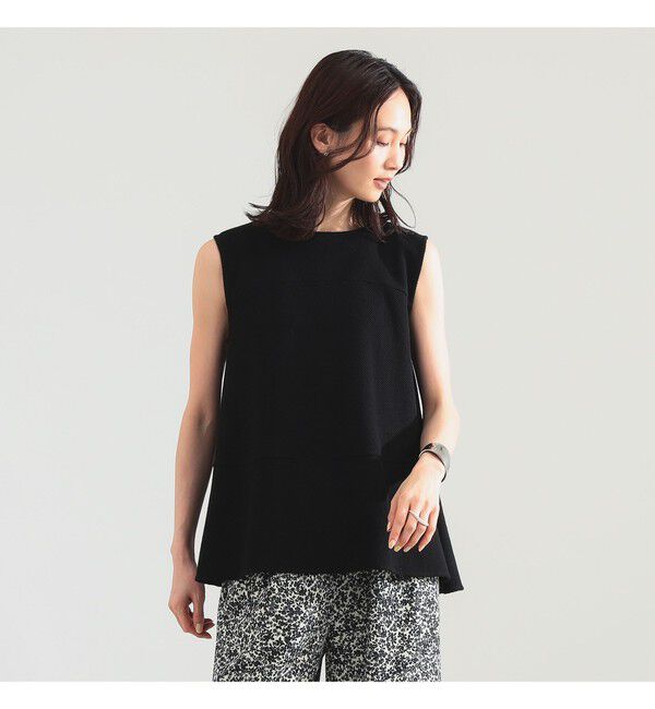 Demi-Luxe BEAMS 「ラッセルメッシュ ノースリーブ プルオーバー」|Tシャツ・カットソー|BLACK