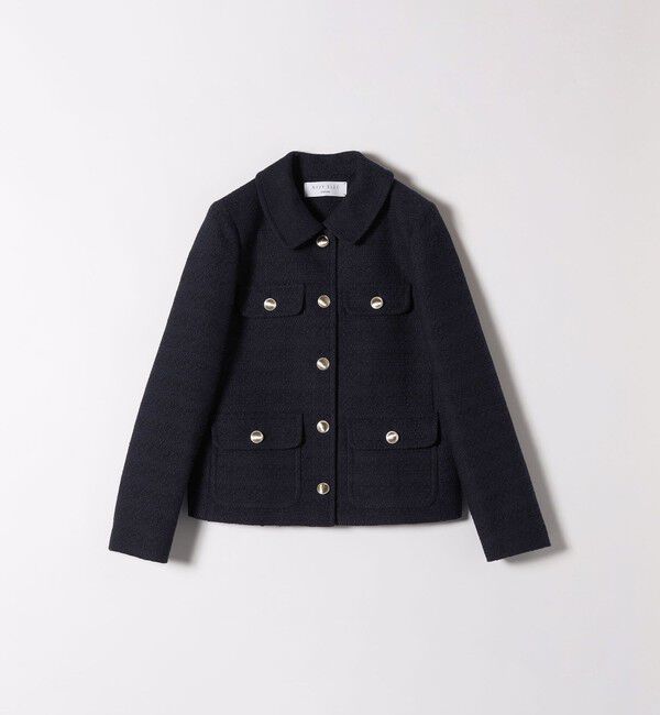 SHIPS any: ツイード シングル ポケット ジャケット［NAVY BLUE