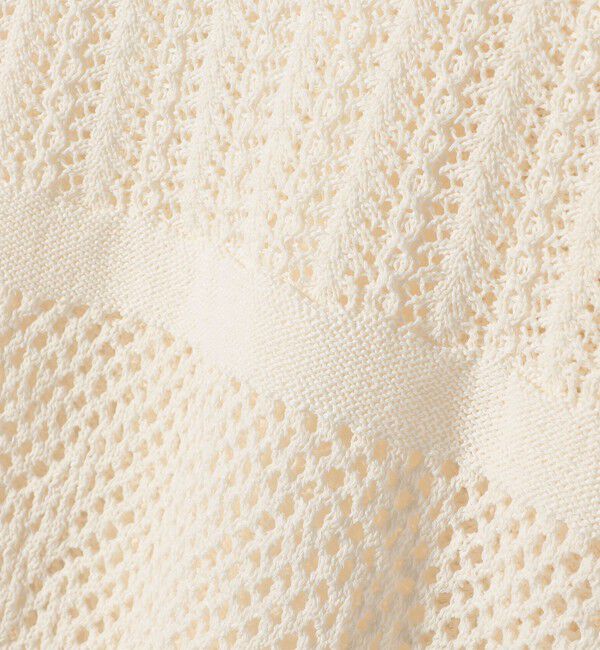 美品 AURALEE オーラリー 透かし編み スキッパーニット 半袖 BEAMS T