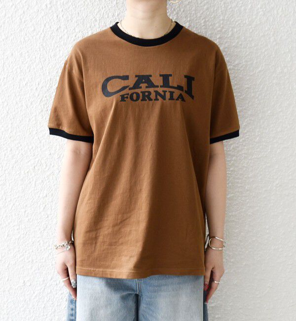 SHIPS any「《一部追加予約》【SHIPS any別注】THE KNiTS:〈洗濯機可能〉ロゴ プリント リンガー TEE」|Tシャツ・カットソー|