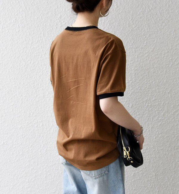 SHIPS any「《一部追加予約》【SHIPS any別注】THE KNiTS:〈洗濯機可能〉ロゴ プリント リンガー TEE」|Tシャツ・カットソー|