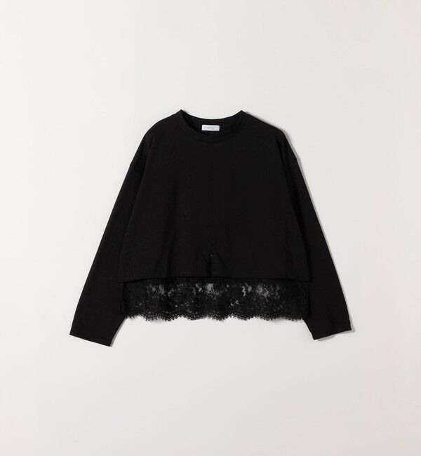 SHIPS any「《予約》SHIPS any:〈洗濯機可能〉ジップ レース ヘム ロングスリーブ TEE」|Tシャツ・カットソー|