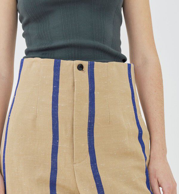 GALERIE VIE「リネンコットンストライプ ハイウエストパンツ」|その他|