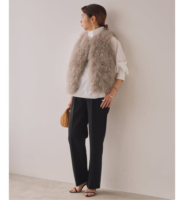VERMEIL par iena「《追加2》ダブルクロスストレッチパンツ」|スラックス|