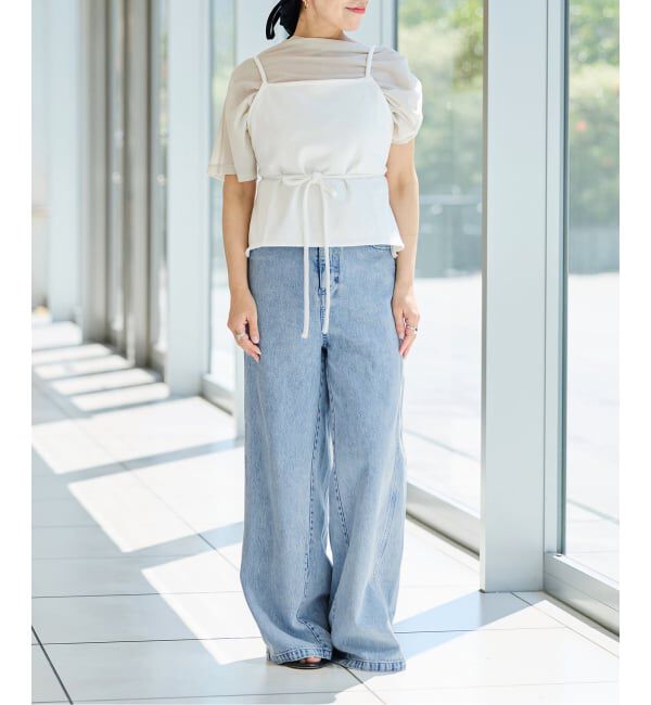 IENA LA BOUCLE「IENA LA BOUCLE ソフトデニムシルエットパンツ」|デニム|