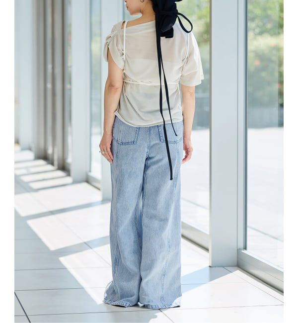 IENA LA BOUCLE「IENA LA BOUCLE ソフトデニムシルエットパンツ」|デニム|