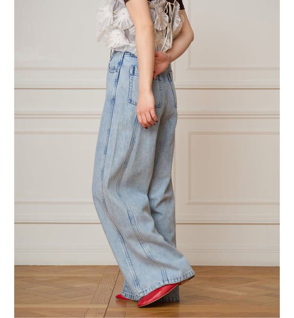 IENA LA BOUCLE「IENA LA BOUCLE ソフトデニムシルエットパンツ」|デニム|