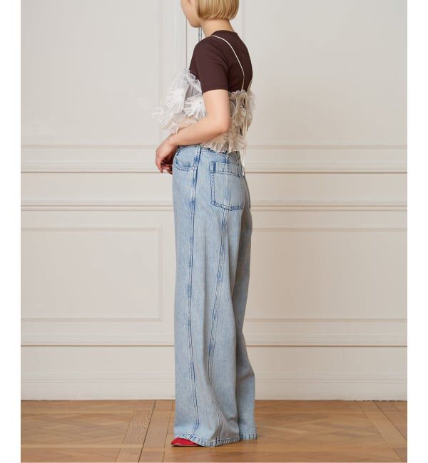IENA LA BOUCLE「IENA LA BOUCLE ソフトデニムシルエットパンツ」|デニム|