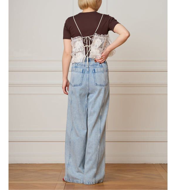 IENA LA BOUCLE「IENA LA BOUCLE ソフトデニムシルエットパンツ」|デニム|