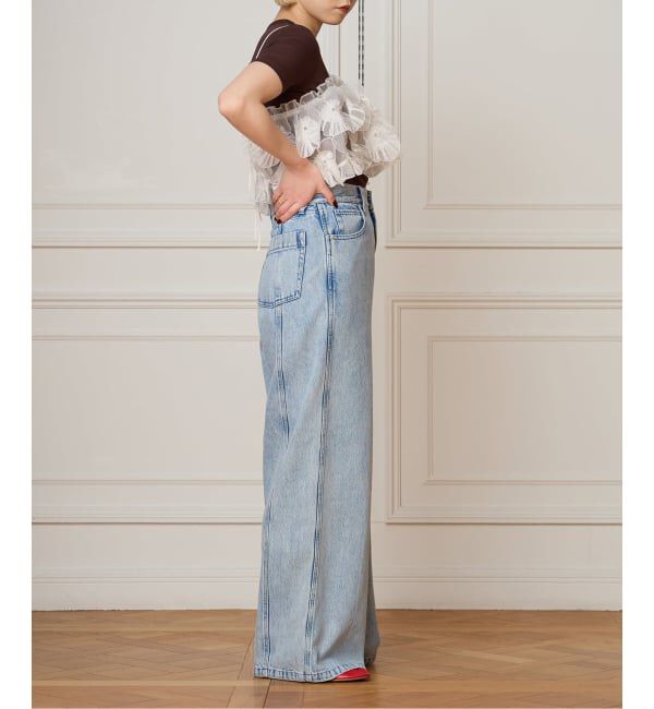 IENA LA BOUCLE「IENA LA BOUCLE ソフトデニムシルエットパンツ」|デニム|
