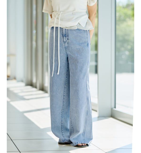 IENA LA BOUCLE「IENA LA BOUCLE ソフトデニムシルエットパンツ」|デニム|