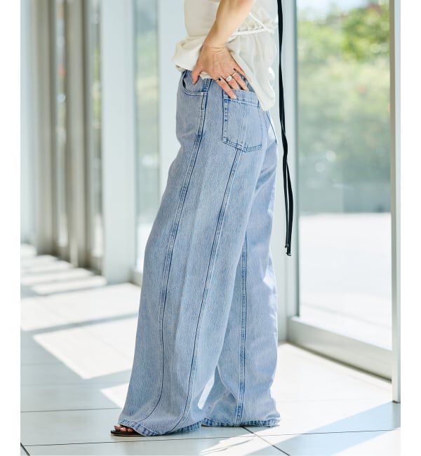 IENA LA BOUCLE「IENA LA BOUCLE ソフトデニムシルエットパンツ」|デニム|