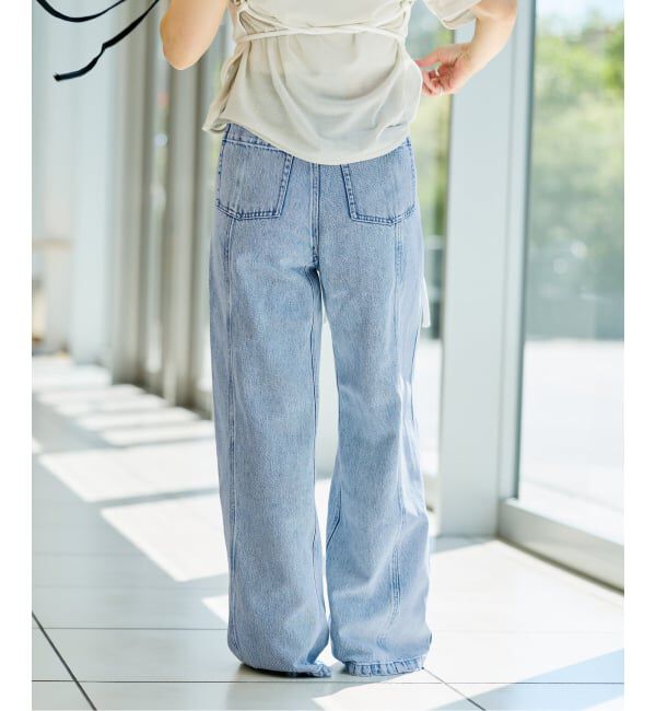IENA LA BOUCLE「IENA LA BOUCLE ソフトデニムシルエットパンツ」|デニム|