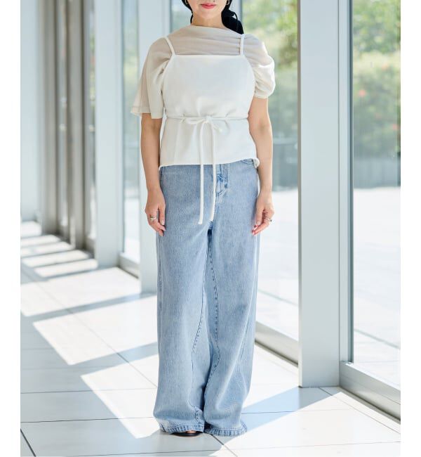 IENA LA BOUCLE「IENA LA BOUCLE ソフトデニムシルエットパンツ」|デニム|