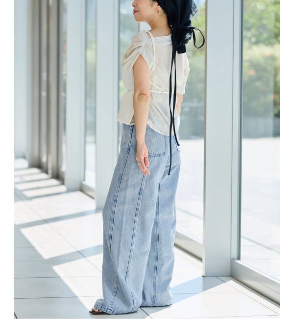 IENA LA BOUCLE「IENA LA BOUCLE ソフトデニムシルエットパンツ」|デニム|
