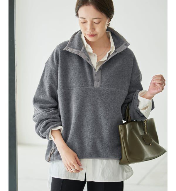 SLOBE IENA「《予約》バイカラーフリース」|その他|グレーA