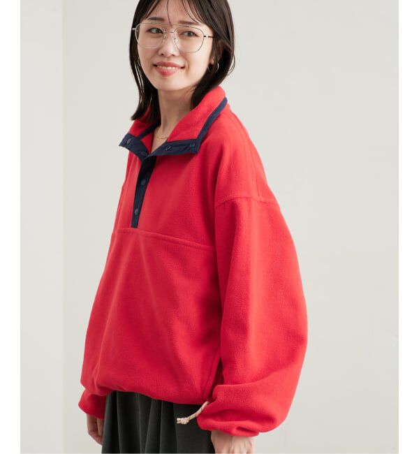SLOBE IENA「《予約》バイカラーフリース」|その他|レッド