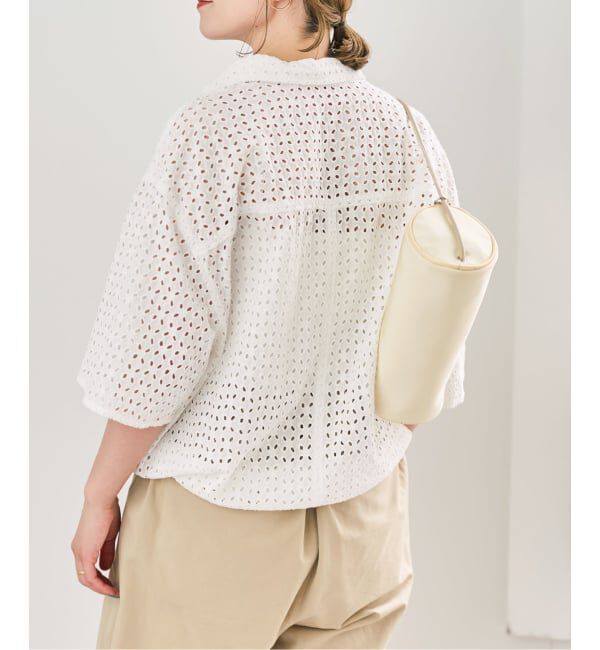 Spick and Span「《セットアップ可》カットワークエンブロイダリーハーフスリーブシャツ」|シャツ・ブラウス|