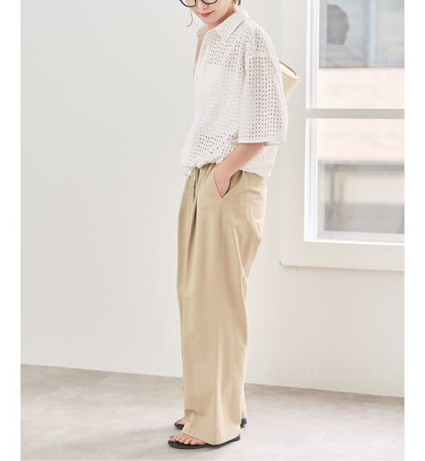 Spick and Span「《セットアップ可》カットワークエンブロイダリーハーフスリーブシャツ」|シャツ・ブラウス|