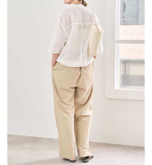 Spick and Span「《セットアップ可》カットワークエンブロイダリーハーフスリーブシャツ」|シャツ・ブラウス|