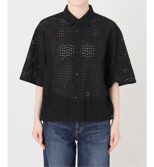 Spick and Span「《セットアップ可》カットワークエンブロイダリーハーフスリーブシャツ」|シャツ・ブラウス|