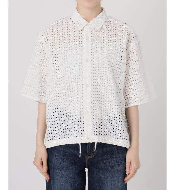 Spick and Span「《セットアップ可》カットワークエンブロイダリーハーフスリーブシャツ」|シャツ・ブラウス|