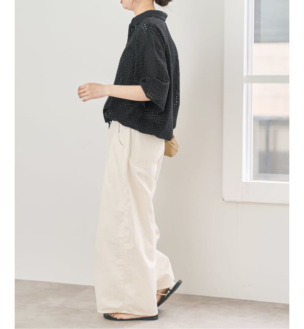 Spick and Span「《セットアップ可》カットワークエンブロイダリーハーフスリーブシャツ」|シャツ・ブラウス|