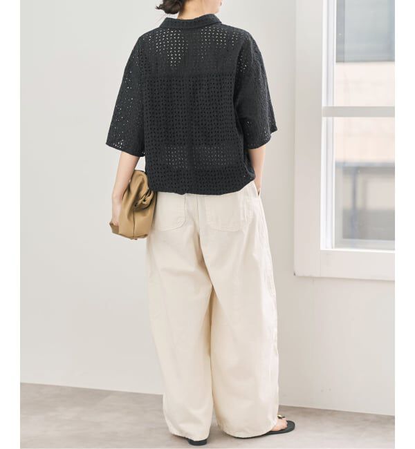 Spick and Span「《セットアップ可》カットワークエンブロイダリーハーフスリーブシャツ」|シャツ・ブラウス|