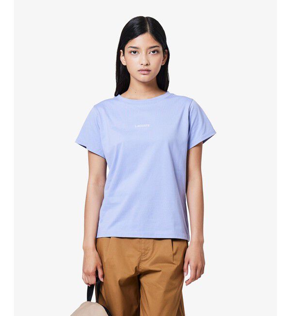 LACOSTE「コンパクトブランドネームロゴ半袖Tシャツ」|Tシャツ・カットソー|パープル