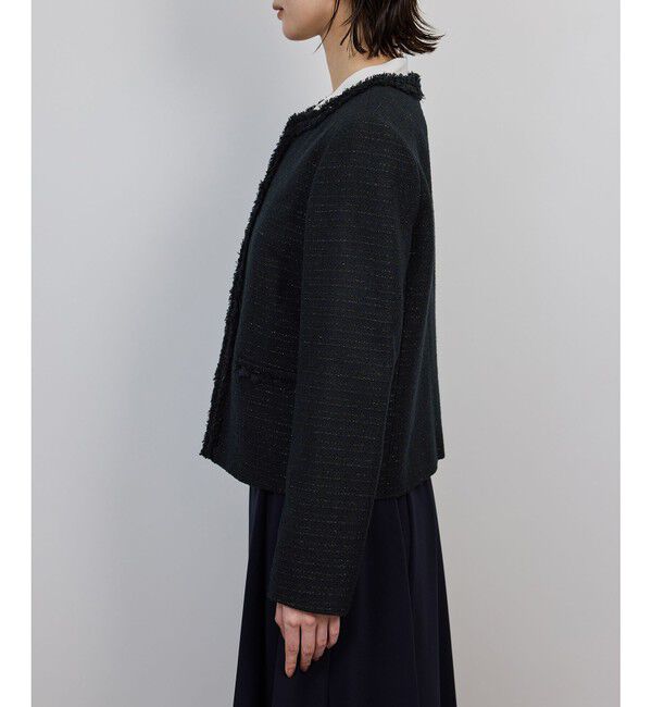 ROPE「ミックスツイードノーカラージャケット/セットアップ対応・25AW」|ノーカラージャケット|